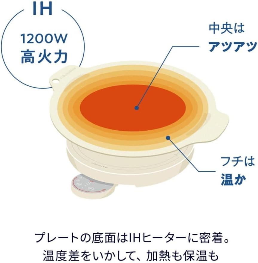 <レコルト>　卓上IHクッキンググリドル ホットプレートの画像