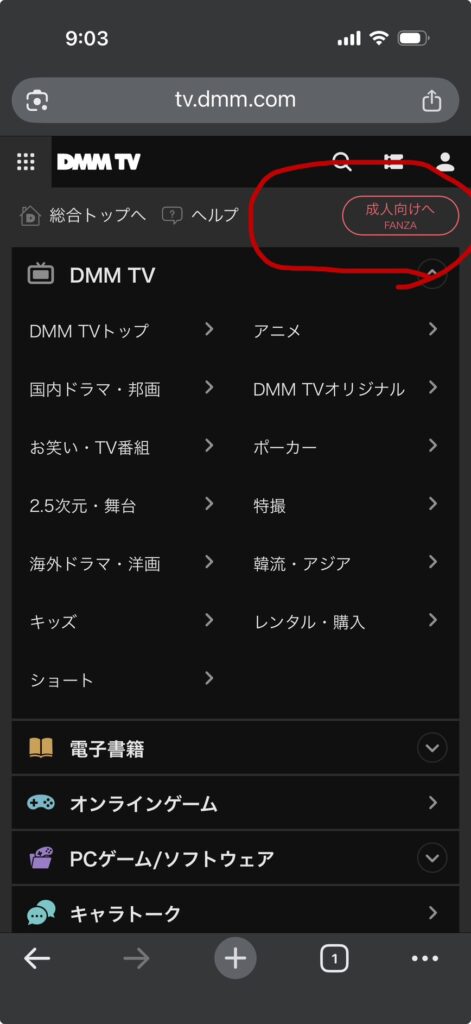 DMMサービスの表示に関する画像